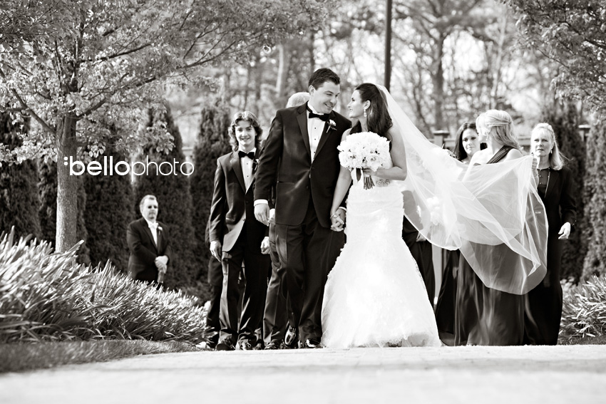 bride & groom with bridal party, cape cod photographers, bello photography