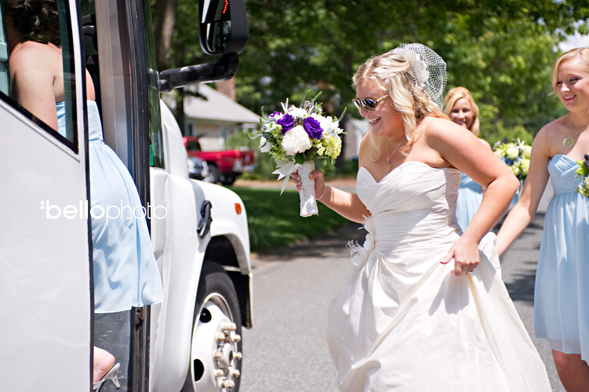 bride on trolley