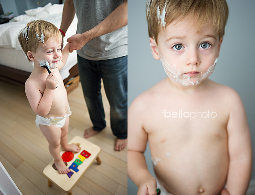 little boy shaving, messy boy, lifestyle photographer