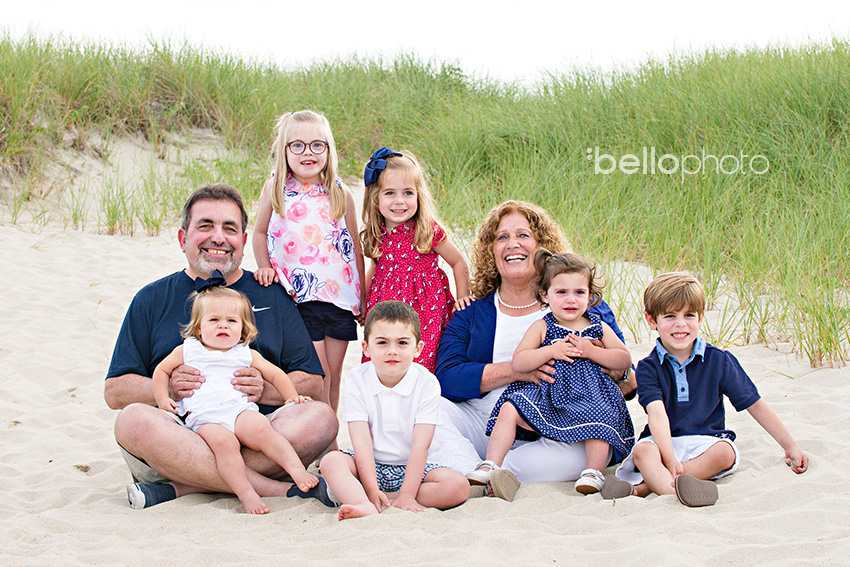 kids & grandparents on beach