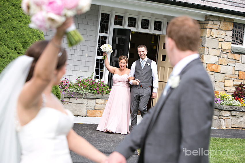 bride & groom celebrate after ceremony