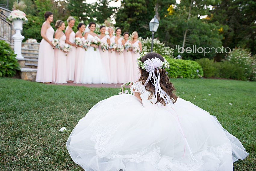 flower girl watches bride