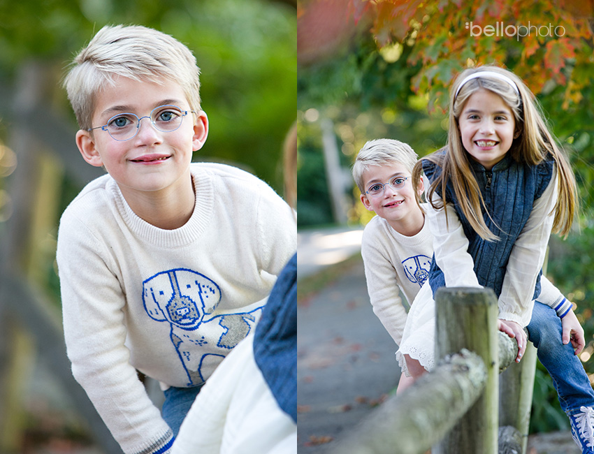 kids playing on fence