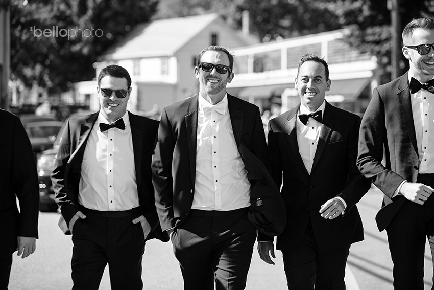 groom and groomsmen head to Chatham wedding