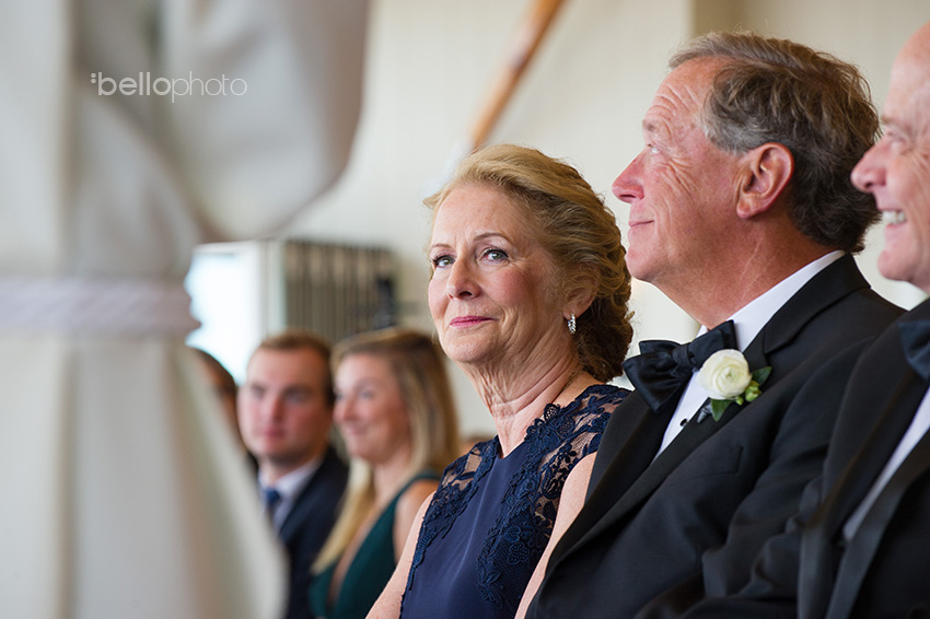 mother of bride watching ceremony at wequassett