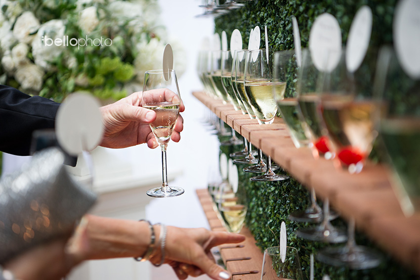 champagne wall at wequassett wedding