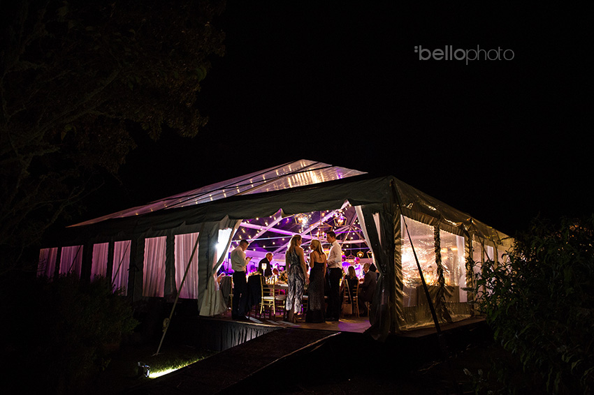 clear tent at night at wequassett wedding