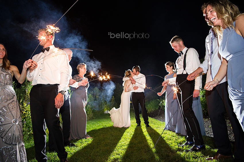 sparklers at wequassett wedding