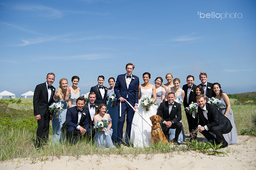 chatham bars inn wedding bridal party on beach