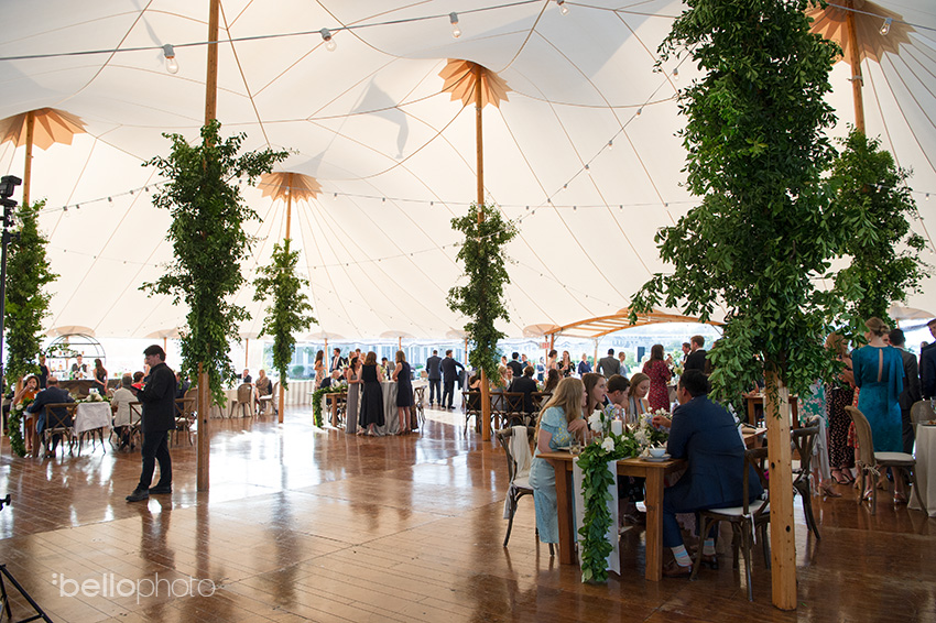 Chatham Bars Inn tented wedding family style dinner