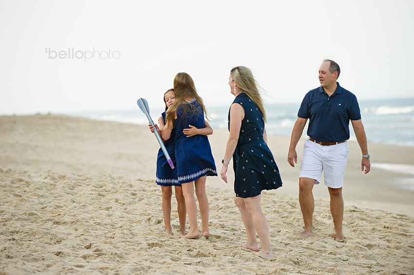 Family playing at the beach on Cape Cod