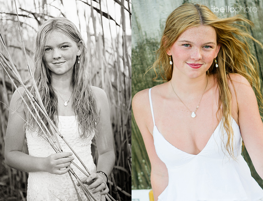 beautiful girl in beach reeds Cape Cod senior portrait